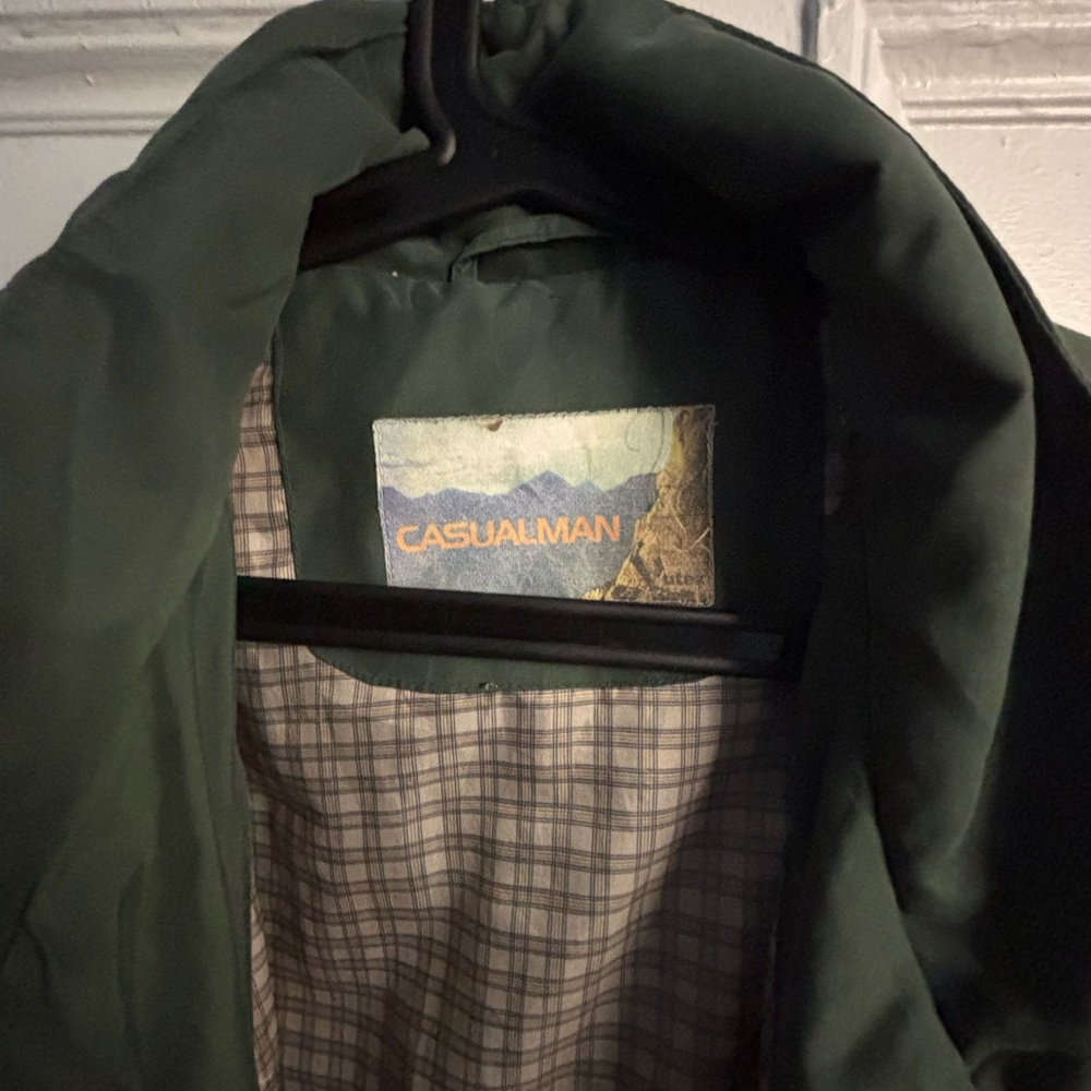 Olive Green 90s Utility Field Jacket, style oversized - Picture 3 of 6